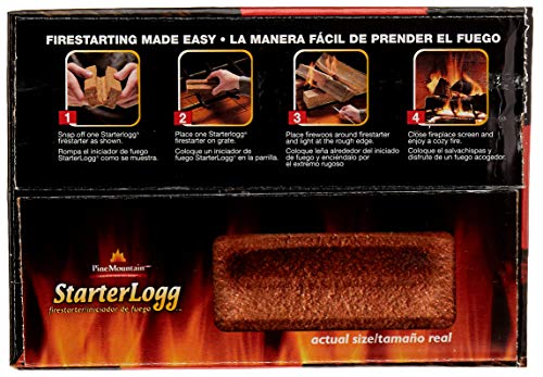 Pine Mountain StarterLogg Select-A-Size Firestarting Blocks, 24 Starts Firestarter Wood Fire Log for Campfire, Fireplace, Wood Stove, Fire Pit, Indoor & Outdoor Use, Red