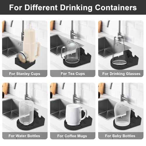 Water Bottle Drying Rack, Silicone Tumbler Drying Rack, Baby Bottle Dryer Holder, Cup Dryer for Stanley 20/30/40 oz, Mugs, Glasses