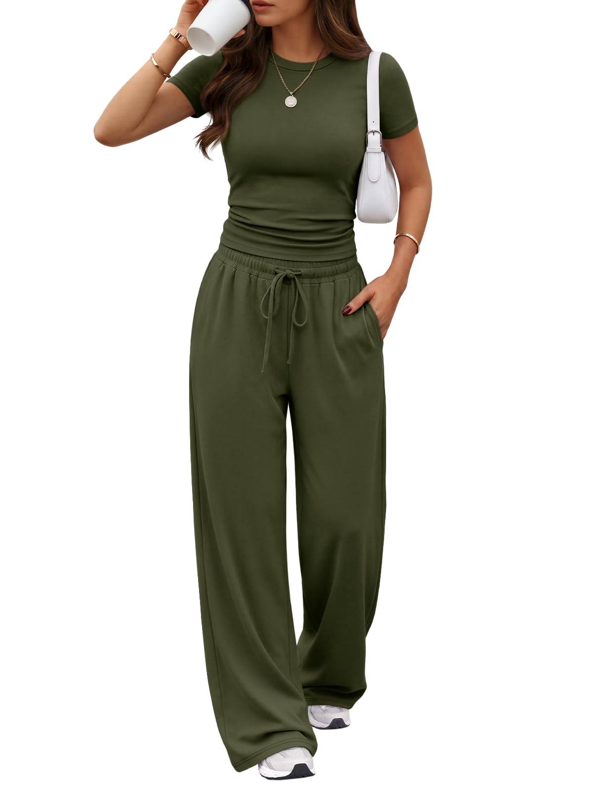 Trendy Queen Womens 2 Two Piece Set 2026 Summer Workout Vacation Gym Clothes Spring Fashion Lounge Matching Airport Travel Outfit Resort Wear Fitness Athleisure Clothing