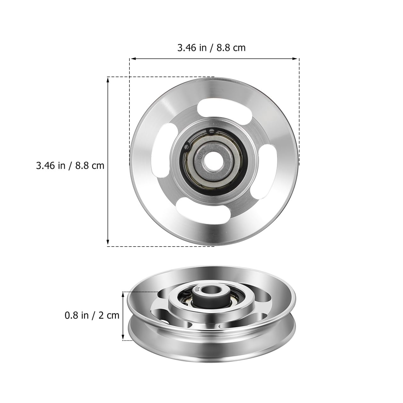 Healifty Aluminum Pulley Wheel Heavy Duty Gym Equipment Accessories 3.46X3.46X0.78 Inch Smooth Bearing Cable Pulley Replacement for Fitness Machines