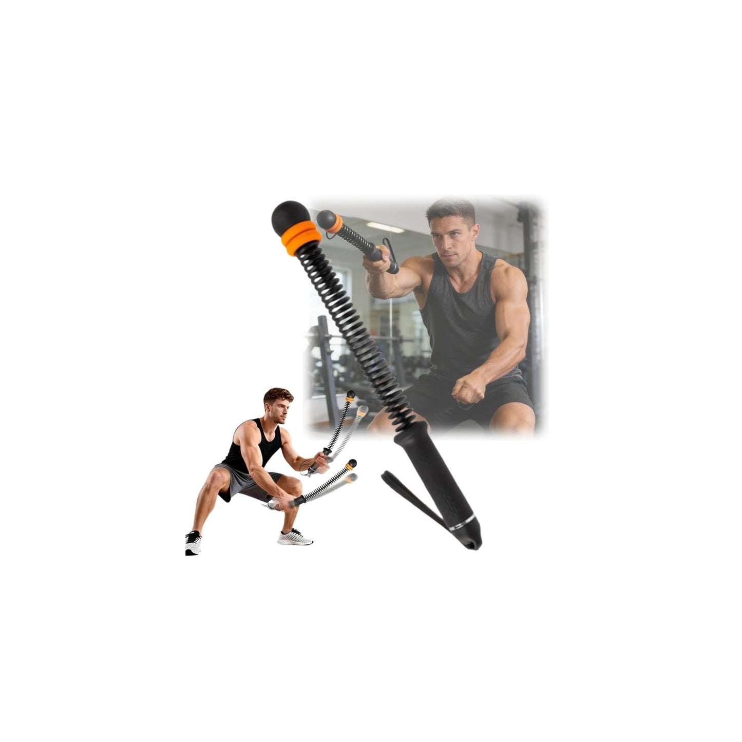 2026 Upgrade Ropeless Battle Ropes, Cordless Battle Ropes for Home Gym, Weighted Ropeless Battleropes, Multi-Functional Fitness Training Ropesfor Strength & Conditioning