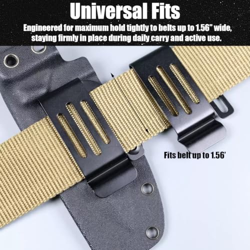 Metal Belt Clip for Kydex Holster & Knife Sheath - Adjustable Tactical Carry