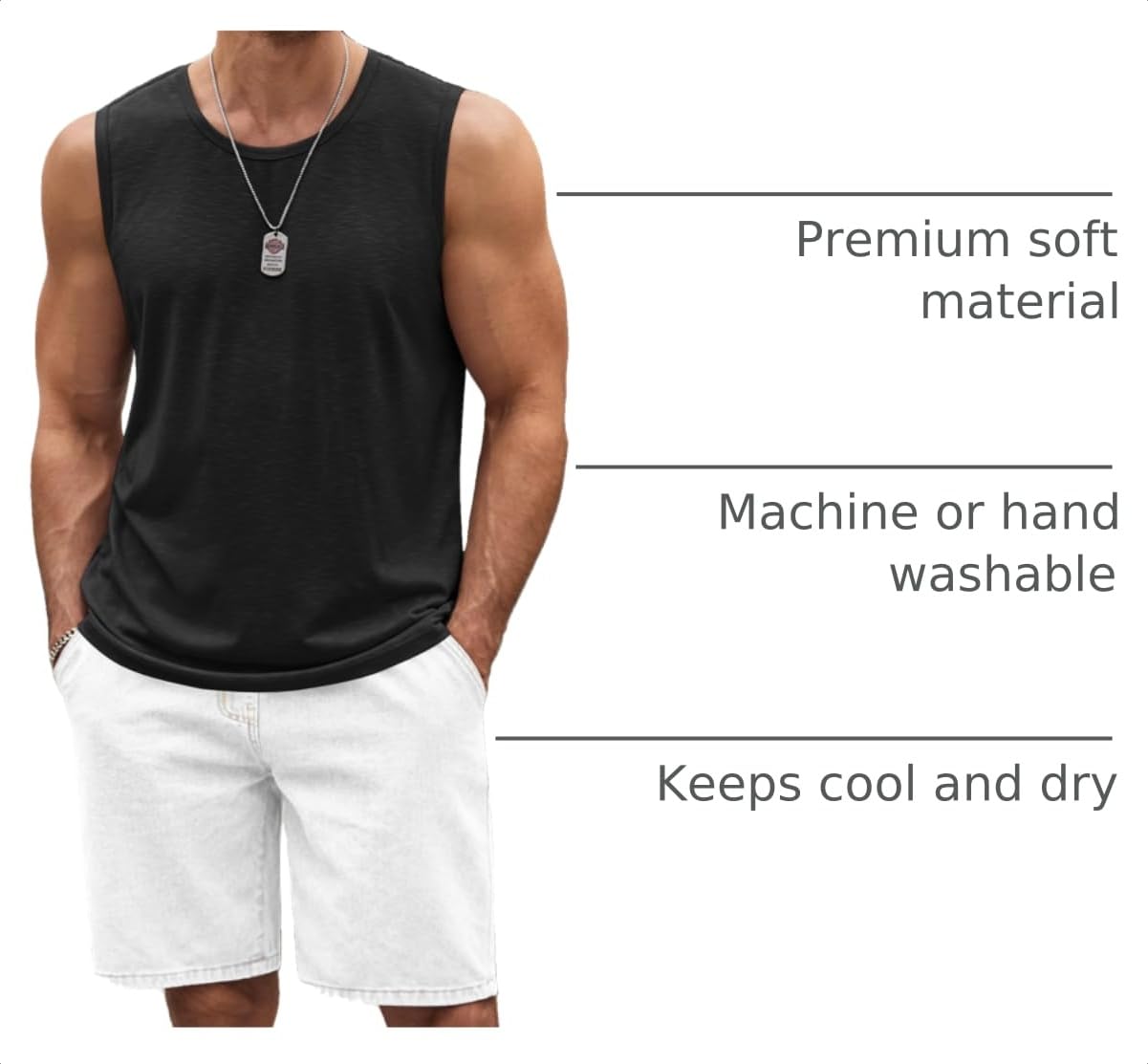 COOFANDY Mens 2 Pack Workout Sleeveless Shirts Gym Muscle Casual Tank Tops X-Large BlackArmy Green
