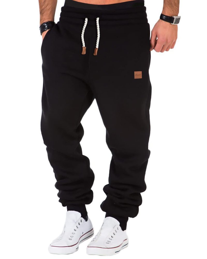 A WATERWANG Men's Fleece Sweatpants Heavyweight Cotton Tapered Joggers Workout Running Sweat Pants with Pockets Black XL