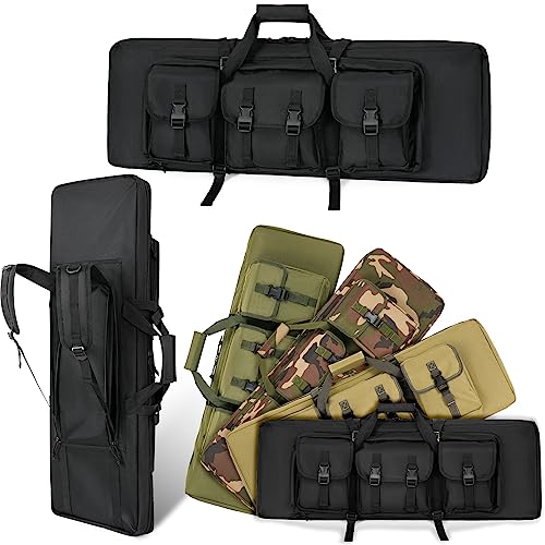 DULCE DOM 32 inch Double Rifle Case Soft Bag Gun Case, Perfect for Rifle Pistol Firearm Storage and Transportation, All Around Shooting Range Tactical Rifle Backpack, Indoor Outdoor