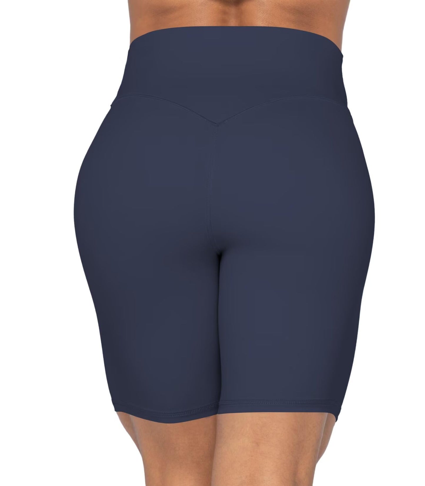 Sunzel No Front Seam High Waist Biker Shorts for Women, Squat Proof Yoga Workout Gym Bike Shorts 8" Inseam Ash Blue Small
