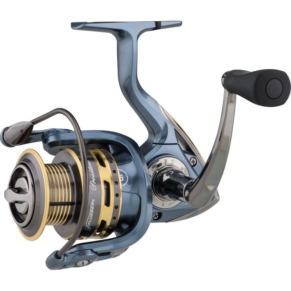 Pflueger President Spinning Reel, Size 25 Fishing Reel, Right/Left Handle Position, Graphite Body and Rotor, Corrosion-Resistant, Aluminum Spool, Front Drag System