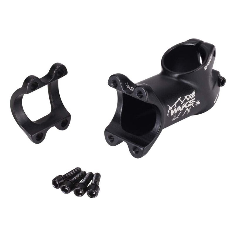 Stem 31.8 Stem 60mm 25 Degree Wake Mountain Bike Stem Short Handlebar Stem for Most Bicycle, Road Bike, MTN, BMX, Fixie Gear, Cycling (Aluminum Alloy, Black)