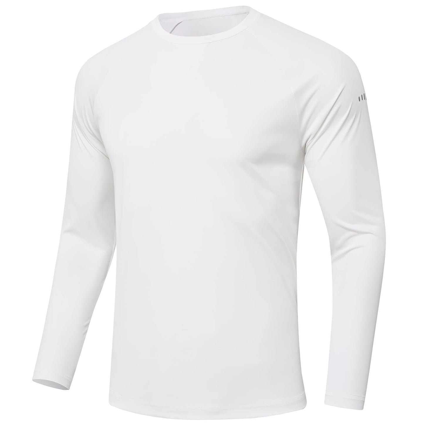 Men's Long Sleeve Rash Guard Swim Shirts UPF 50+ Sun Protection Dry Fit T-Shirt Athletic Tops for Running Hiking Fishing White XL