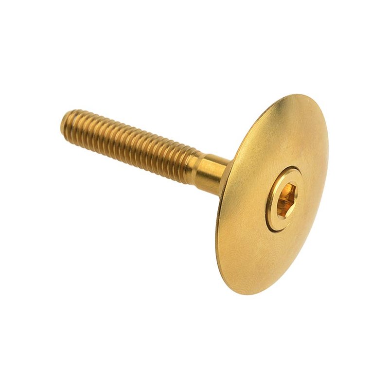 Wanyifa Ti Titanium Headset Stem Top Cap 1-1/8" with Titanium Bolt M6 x 35mm