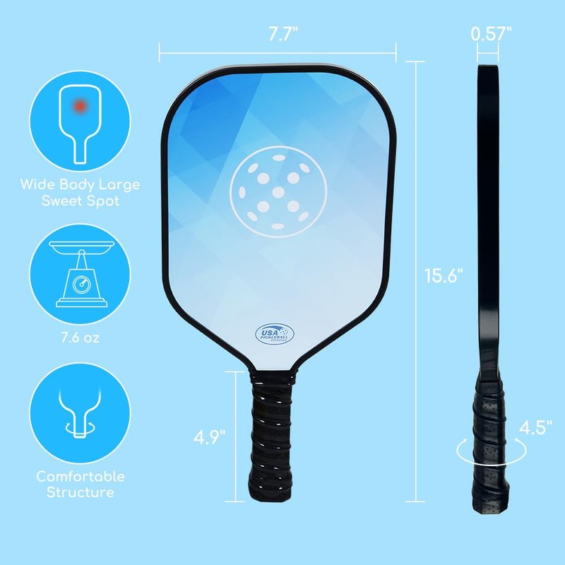 Vigorange Pickleball Paddles Set of 2, USAPA Approved Pickleball Set with 4 Pickleball Balls and Bag, Durable Carbon Fiber Pickleball Rackets Gifts for Beginners & Pros