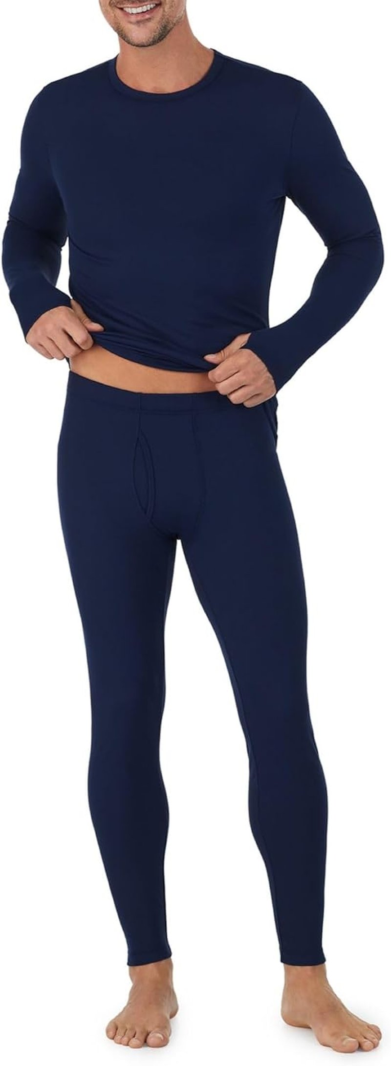 Cuddl Duds Men's Heavyweight Thermal Set | Fleece Lined Long Sleeve Shirt & Leggings for Cold Weather