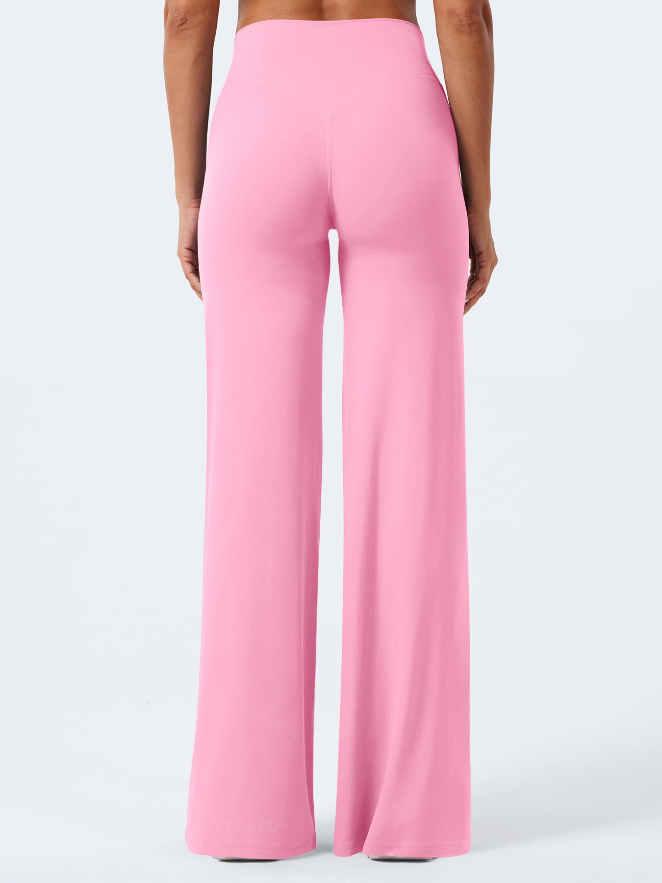 YEOREO Workout Womens Straight Leggings 35" Yoga Pants Bubblegum Pink XS