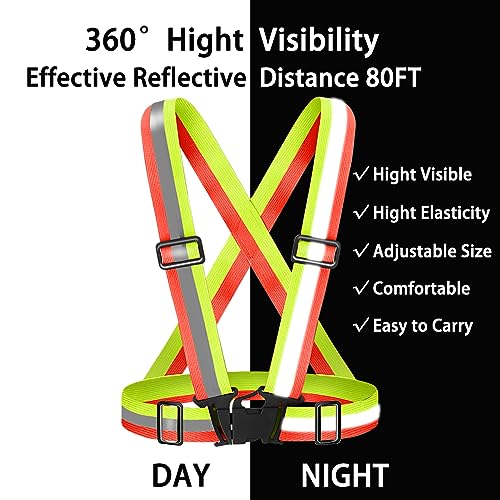 Fepdiu High Visibility Reflective Vest Safety Vest Running Reflective Gear Adjustable Reflective Vest for Walking,Jogging,Hiking,Night Cycling