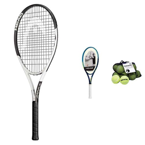 HEAD Geo Speed Adult Tennis Racket - Pre-Strung Head Light Balance 27.5 Inch Racquet & Ti. Conquest Tennis Racket - Pre-Strung Light Balance 27 Inch Racquet - 4 1/4 in Grip