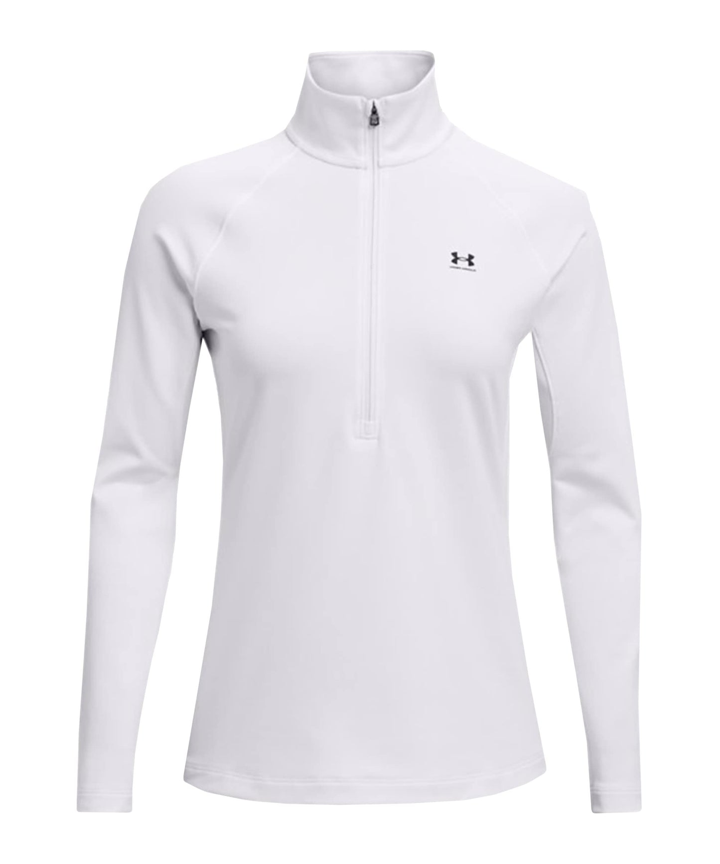 Under Armour Women's Authentics ColdGear ¼ Zip T-Shirt, White (100)/Black, X-Large