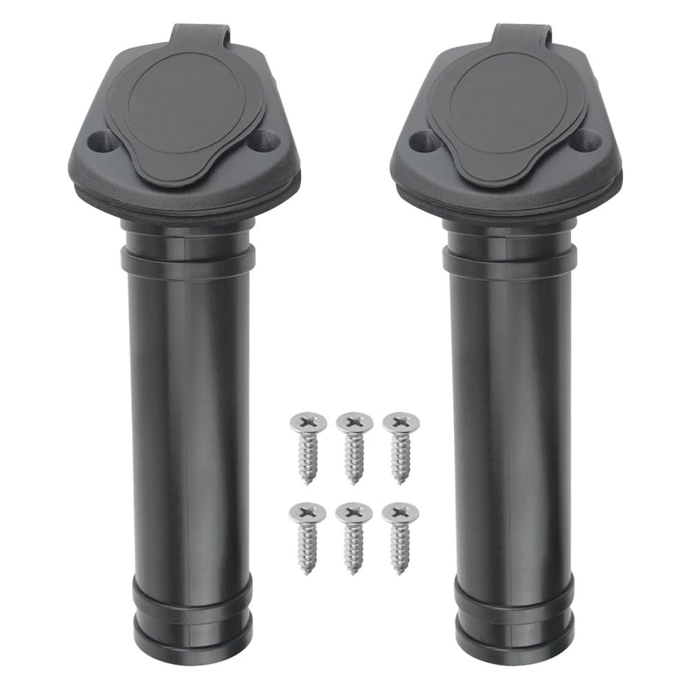 WMYCONGCONG 2 PCS Kayak Deck Fishing Rod Holder Plastic Flush Mount Fishing Boat Rod Holder w/Cap Cover for Kayak Boat Canoe