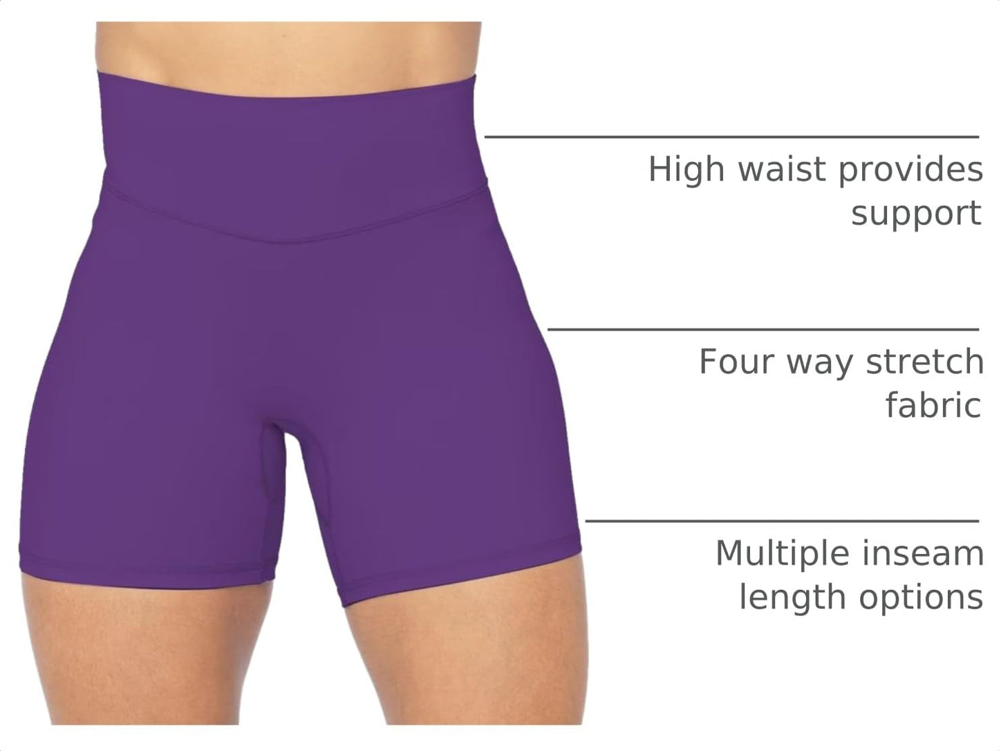 Sunzel No Front Seam High Waist Biker Shorts for Women, Squat Proof Yoga Workout Gym Bike Shorts 5" Petunia X-Small