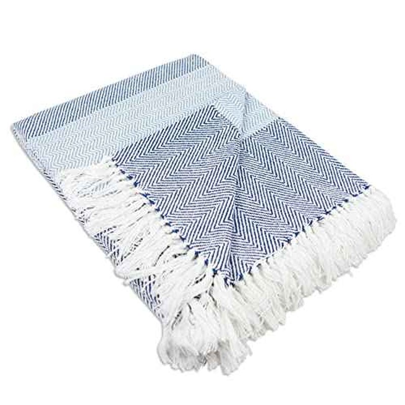 DII Diamond Stitch Woven Throw, Organic Modern, 50 x 60, Aqua