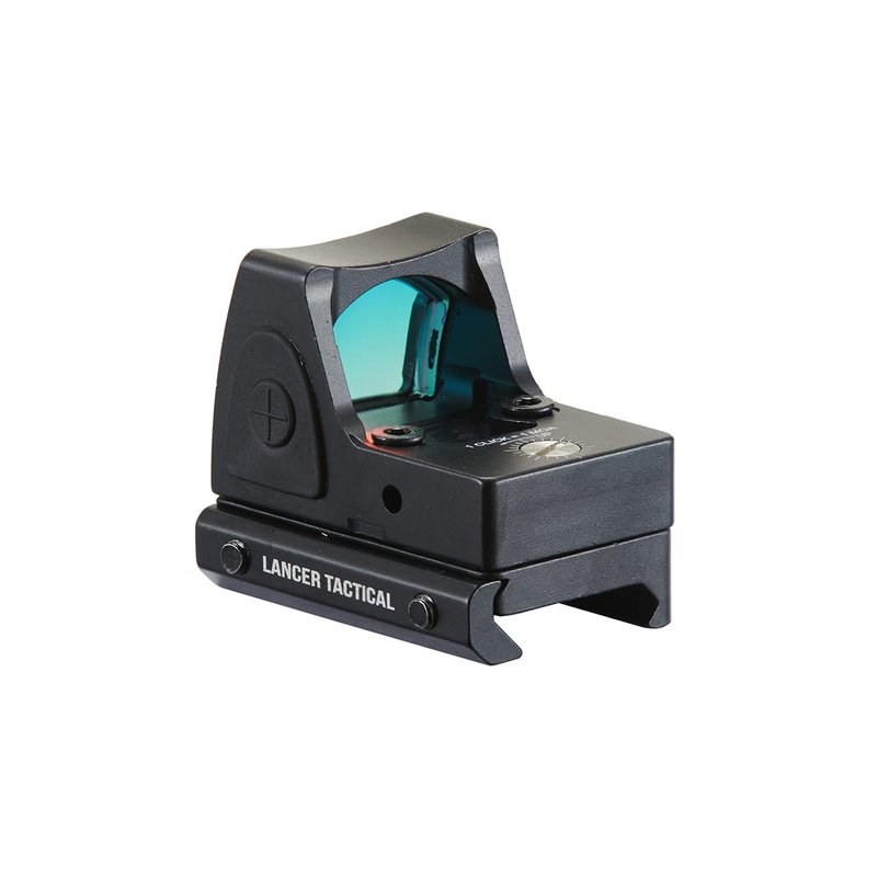 Lancer Tactical Adjustable 20mm Picatinny Airsoft Red Dot Reflex Sight with Glock Mount Airsoft Pistol (Color: Black)