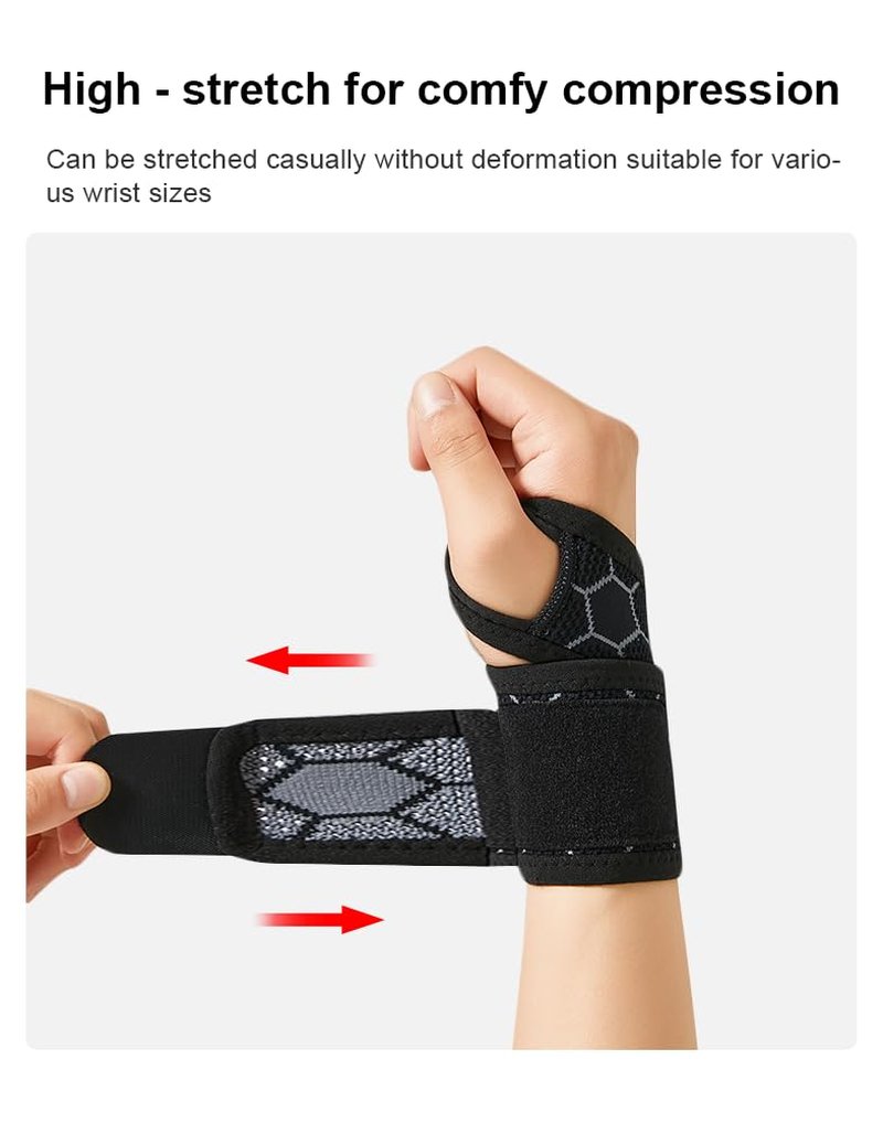 Ultra Thin Breathable Outdoor Compression Anti-Slip Elastic Sports Wrist Support Tendon Support Wrist Brace, Carpal Tunnel Brace,Gym Protection(Unisex) (Black) 1 Pcs/Pack