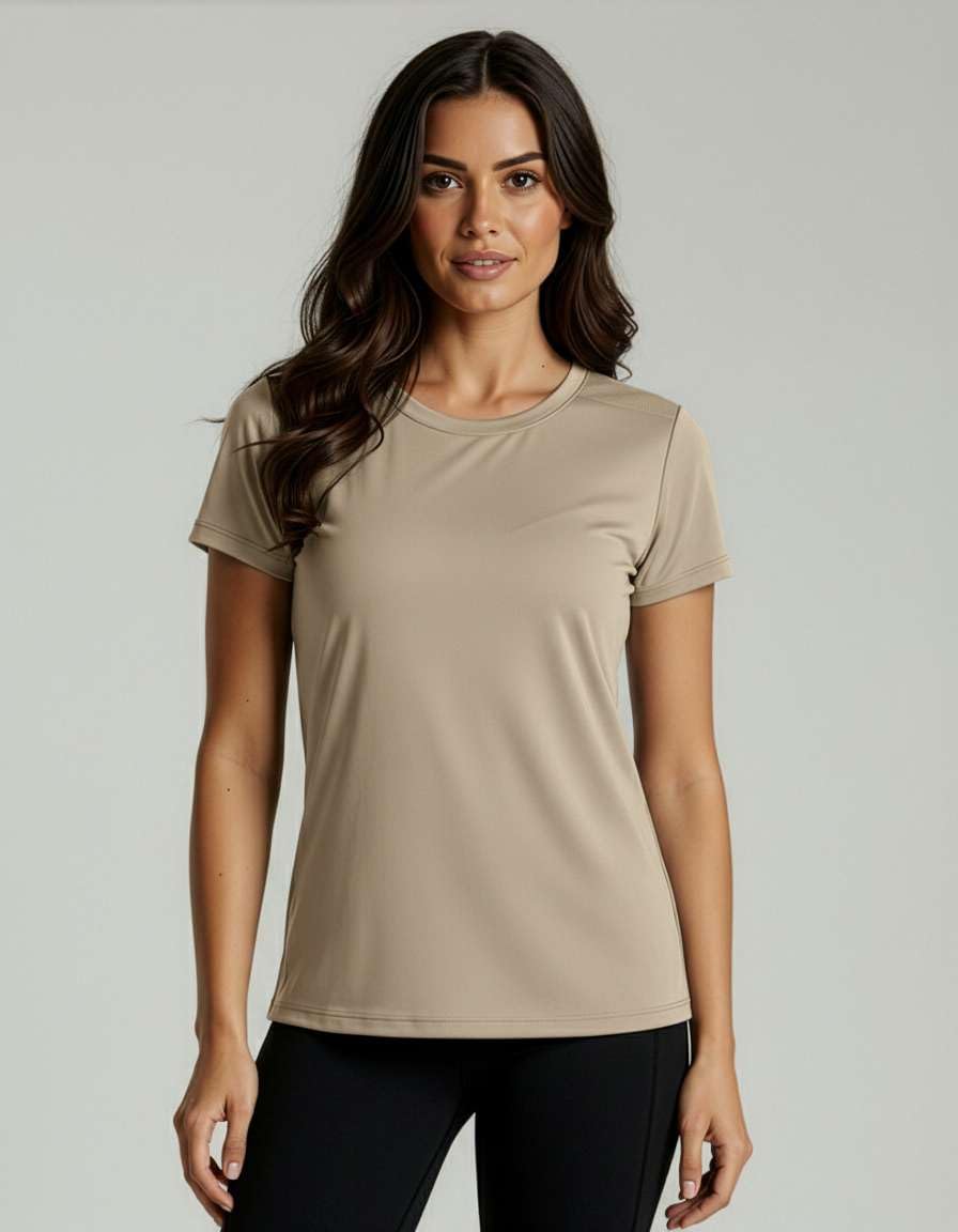 Real Essentials 5 Pack: Women's Short Sleeve Mesh Insert T-Shirts Athletic Tops Gym Workout Yoga Tennis Activewear (Plus)