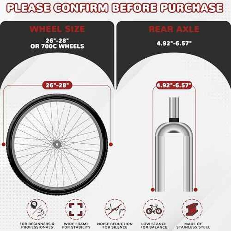 Fitvids Bike Trainer Stand Steel Bicycle Exercise Fluid Magnetic Stand with Front Wheel Riser Block,Multiple Options