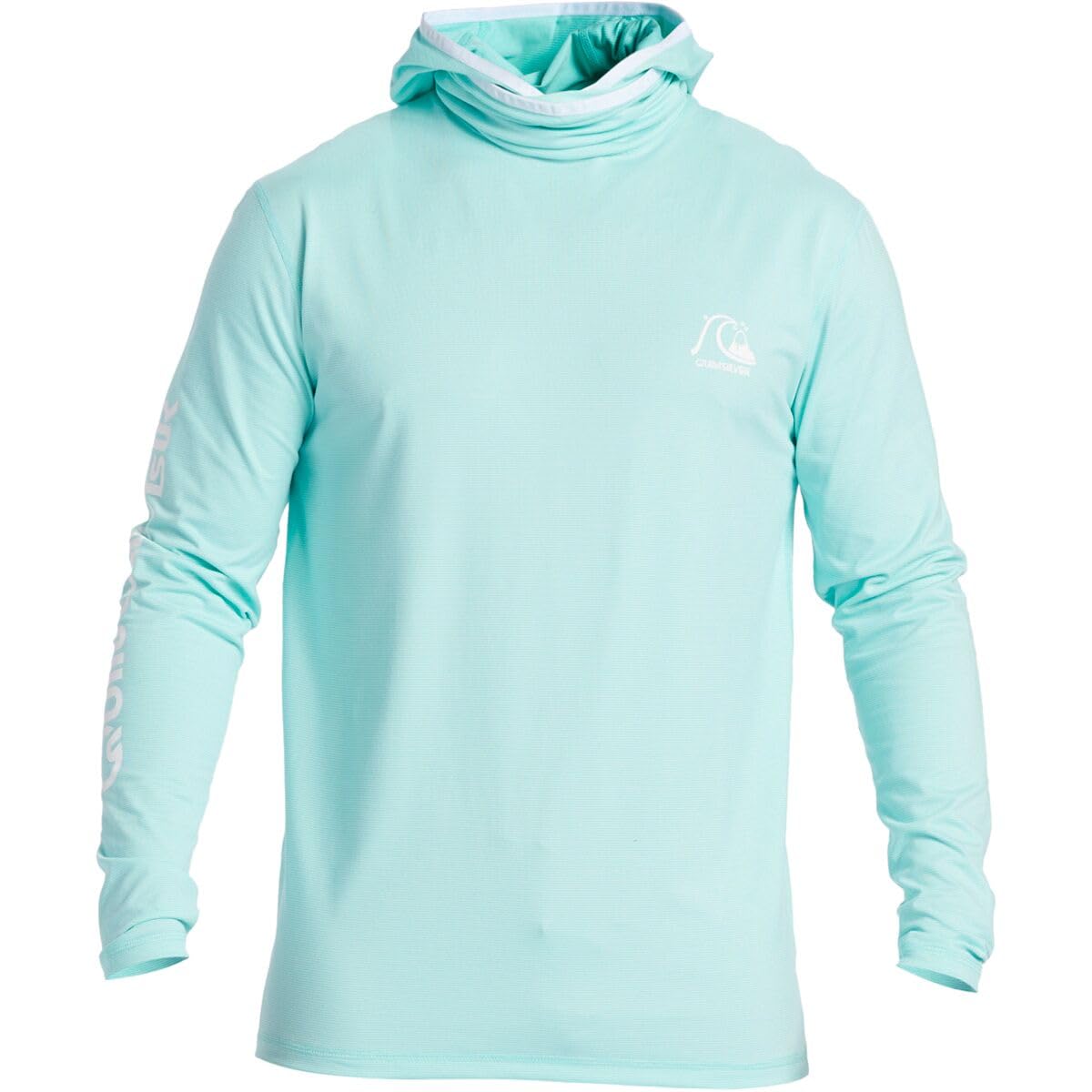 Quiksilver Men's Standard Heritage Hood Long Sleeve Rashguard UPF 50 Sun Protection Surf Shirt, Sky Blue Heather, 3X-Large