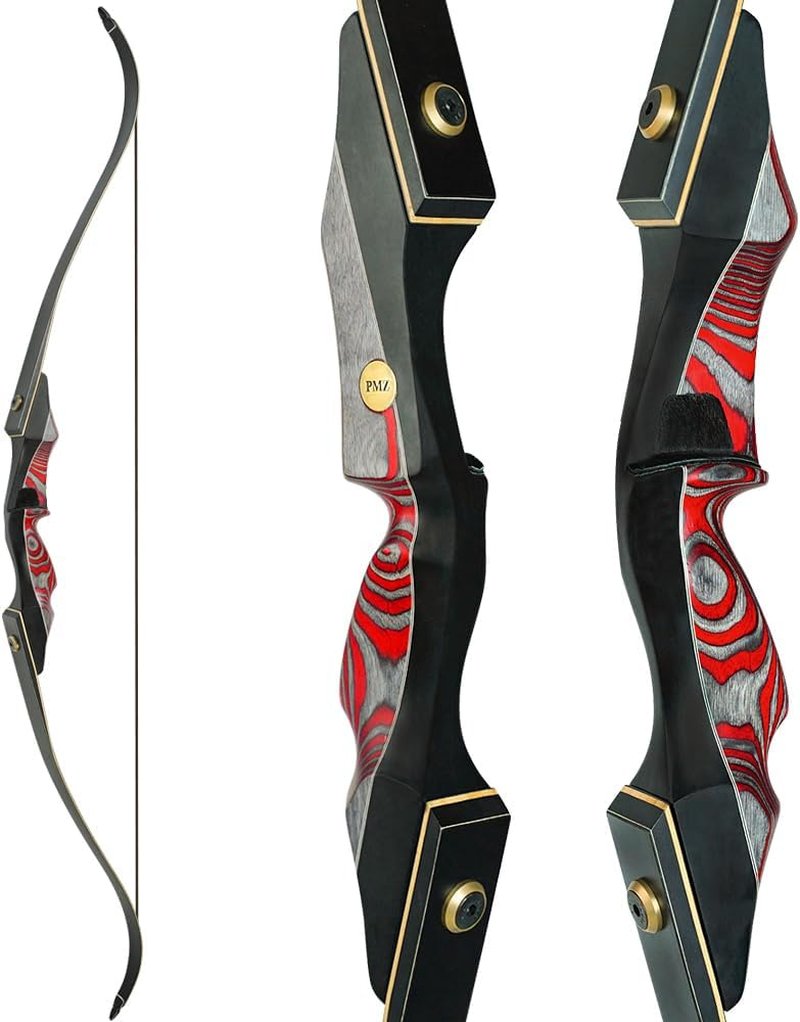 PMZ Recurve Bow and Arrow Set - 60'' Wooden Takedown Bow for Youth & Adults | Right-Handed, 20-60 lbs Archery Kit