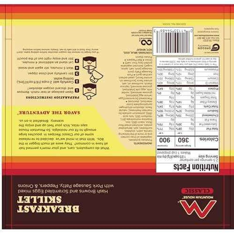 Mountain House Classic Breakfast Skillet | Freeze Dried Backpacking & Camping Food | 2.5 Servings