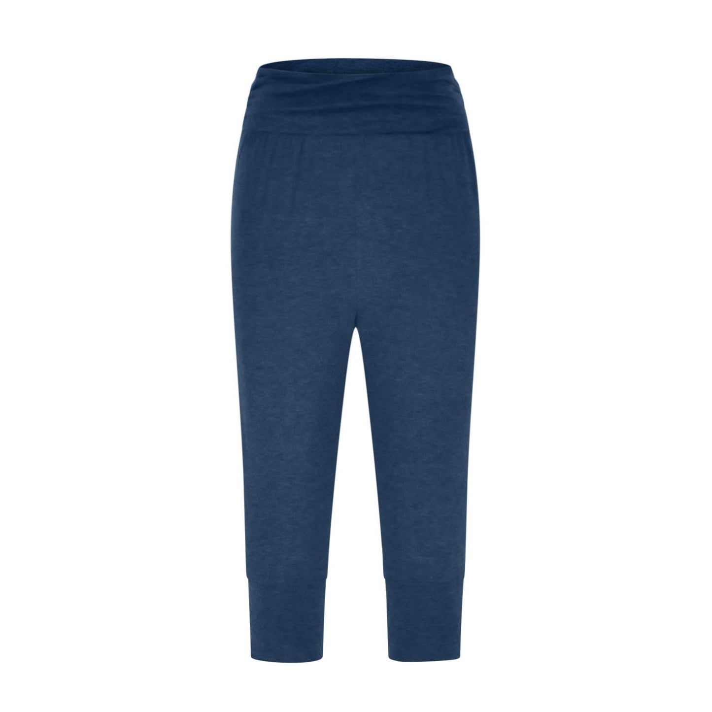 Today 2024 Capri Pants for Women, Casual Sweatpants Beam Foot High Elastic Waist Yoga Cropped Pants 2024 Lounge Trousers Navy