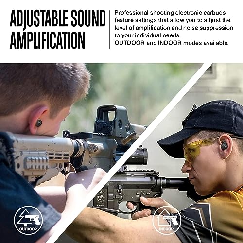 ACT FIRES Shooting Ear Protection Ear Plugs, Hearing Protection Earbuds Electronic Shooting Earplugs for Noise Reduction