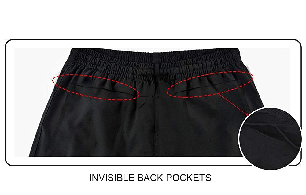 clothin Mens Workout Athletic Pants Elastic-Waist Drawstring Pants for Sport Exercise Travel,Quick-Dry,Stretchy,Black,M(31-34W x 30L)