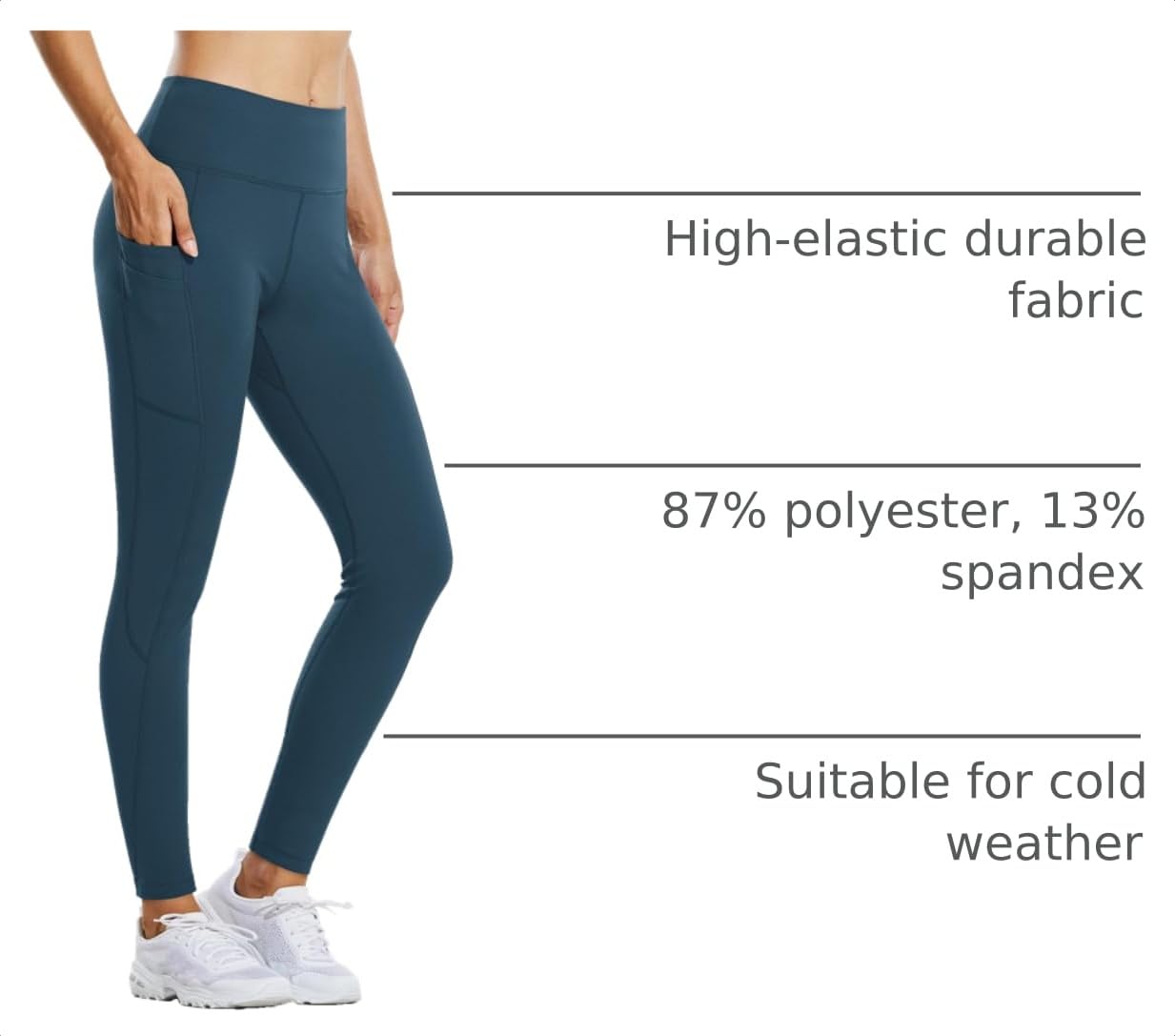 baleaf Fleece Lined Leggings Women Thermal Warm Winter 27" Dark Blue XS