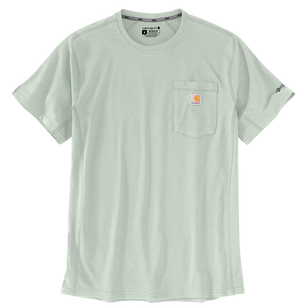 Carhartt Men's Force Relaxed Fit Midweight Short-Sleeve Pocket T-Shirt, Smoked Teal, Large