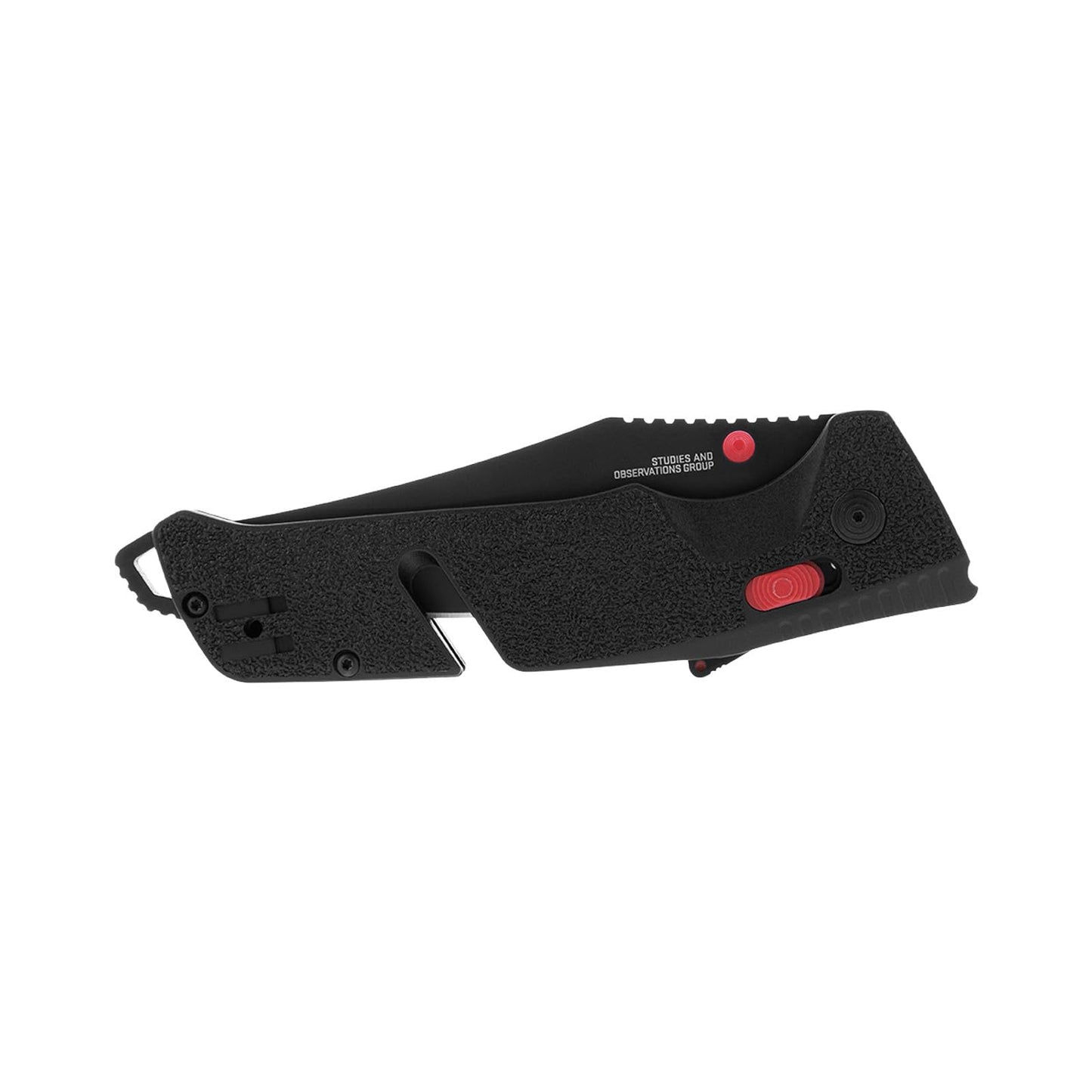 SOG Trident AT Ambidextrous Professional Tanto Folding Knives | Heat-Treated CRYO D2 3.75" Stainless Steel Blade, Black/Red