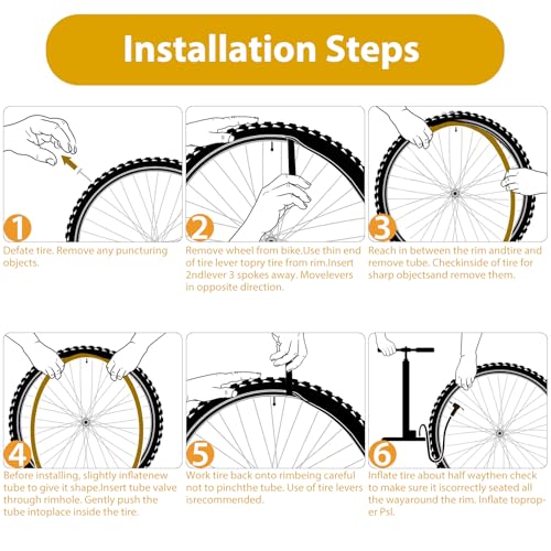 2 Pack 12 Inch Bike Tube AV32mm Schrader Valve, Bicycle Inner Tube with 2 Tire Levers Fit 12 x 1.75/1.9/1.95/2.0/2.1/2.125, Butyl Rubber Inner Tube for Kids/Mountain/MTB Bike