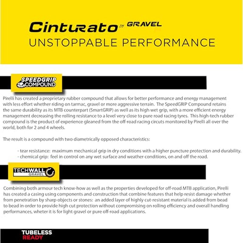 Pirelli Cinturato Gravel M Classic 35-622 (700 x 35c) Gravel Bike Tire - Gravel-Specific Design for Mixed Terrain - SpeedGRIP Compound for Resistance and Grip