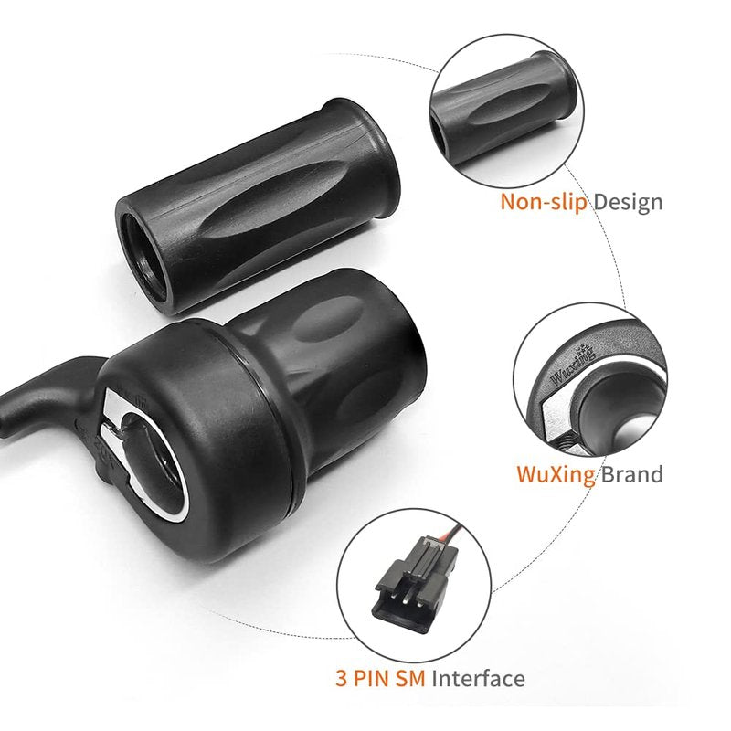 HUDAMZKY Electric Bicycle Right Handle 20X Half Twist Throttle 24V 36V 48V 60V 72V SM/Waterproof Connector for E Bikes or Folding Electric Scooter（Right）