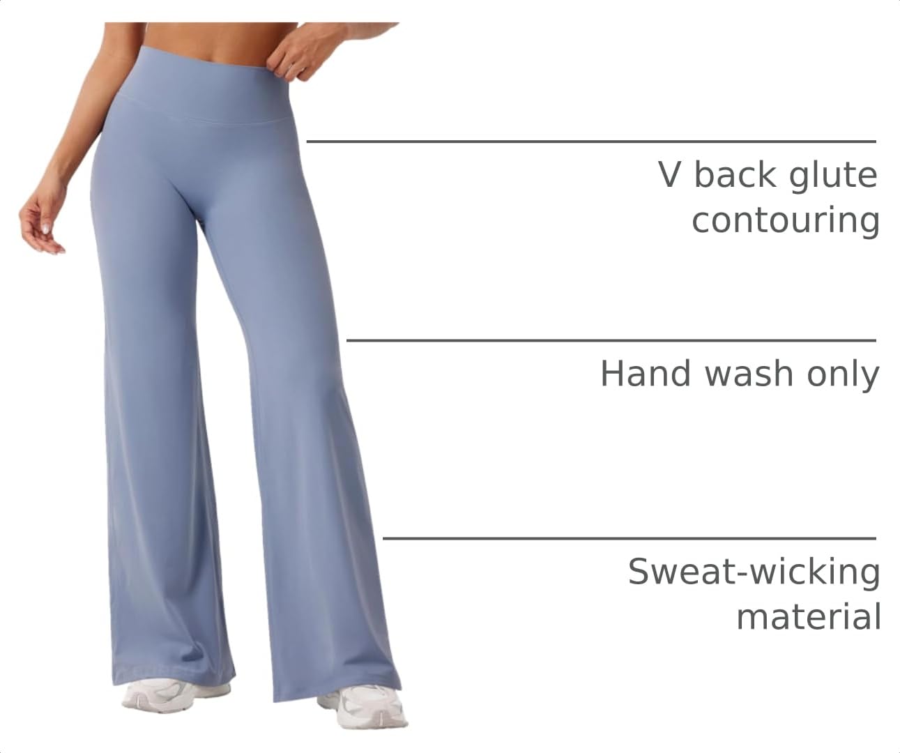YEOREO Workout Womens Straight Leggings 29" Eddiy Yoga Pants Granite Blue S