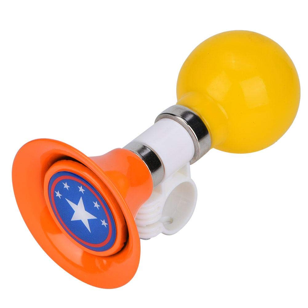 Rubber Children Horn, Metal Rubber Children Horn Warning for Boys Girls Accessory (Orange)