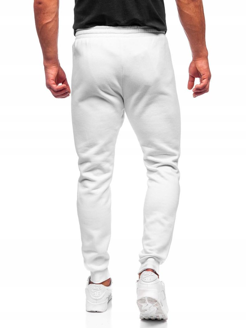 Mlgaril Men's Sweatpants Workout Joggers Gym Pants for Men Casual Lounge Track Pants with Pockets, White L