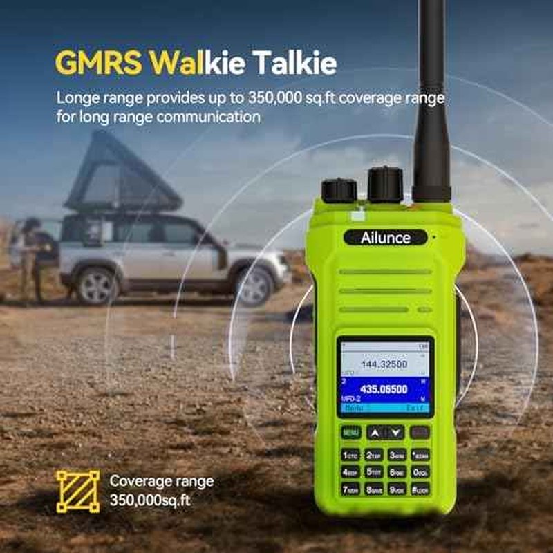 Retevis Ailunce HA1G GMRS Handheld Radio,Chirp,2 Way Radio Long Range with Speaker Mic,Dual Band Receive,IP67 Waterproof Walkie Talkies,Type-C Charge,NOAA 2800mAh,FM Radio,GMRS Radio for Offroad