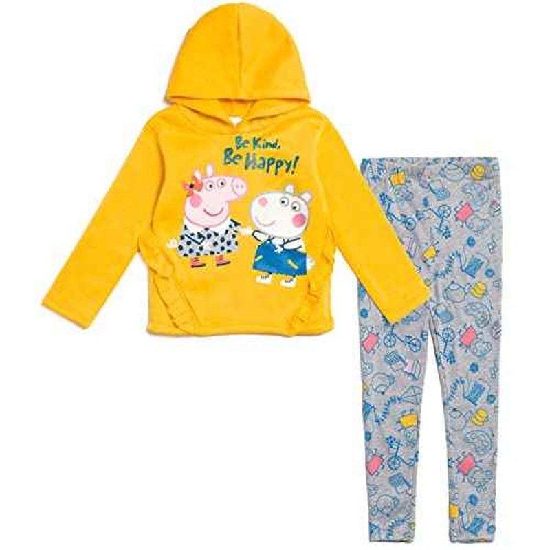 Peppa Pig Girls Pullover Fleece Hoodie and Leggings Outfit Set Toddler to Big Kid