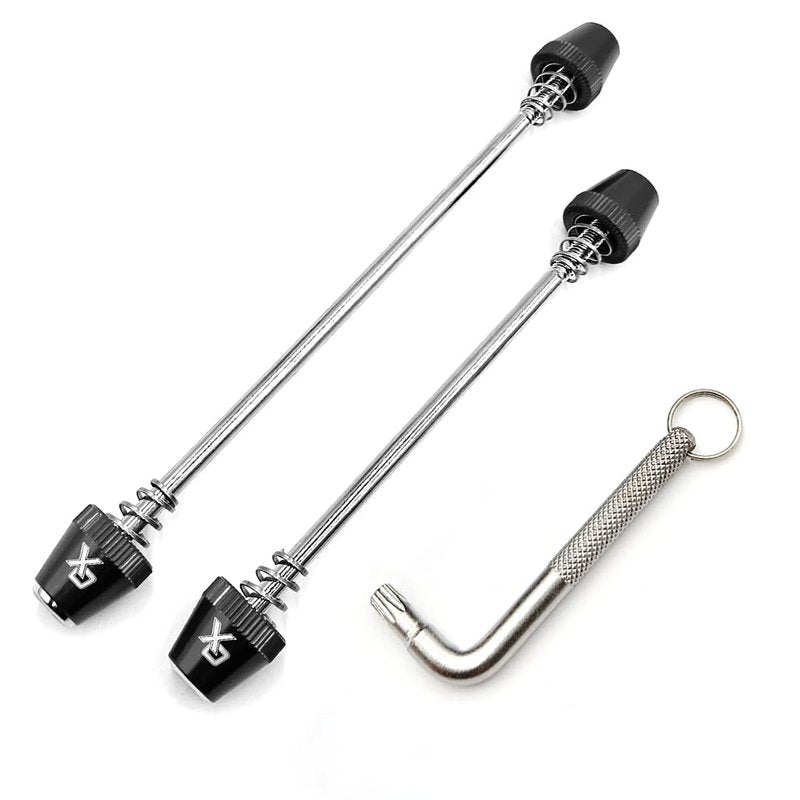 ONIPAX Anti-Theft Bicycle Locking Skewer Set with 7-Lobe Security Key, Universal Wheel Hub Skewers for Mountain and Road Bikes, Enhanced Fixed-Spring System for Easy Maintenance