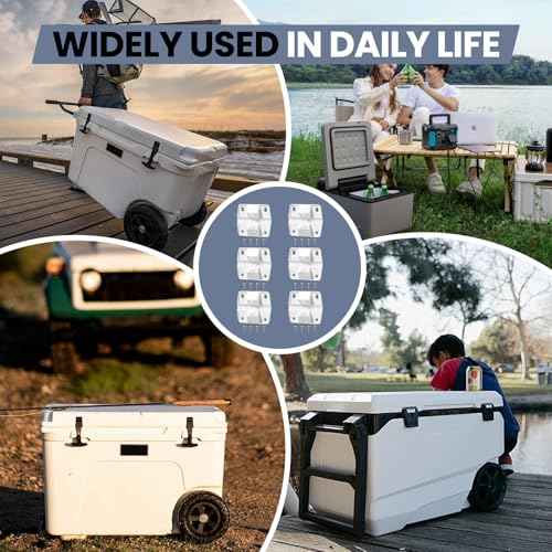 Cooler Plastic Hinges Replacement (6 Pack) Fit for Coleman Coolers Parts, Cooler Hinges Kit for Rubbermaid Parts Ice Chest (with Screws)
