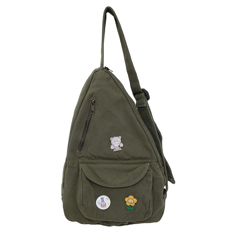 PRAGARI Sling Bag for Women Crossbody Backpack Shoulder Chest Bag Daypack Small Green Travel Canvas Casual Hiking Outdoor