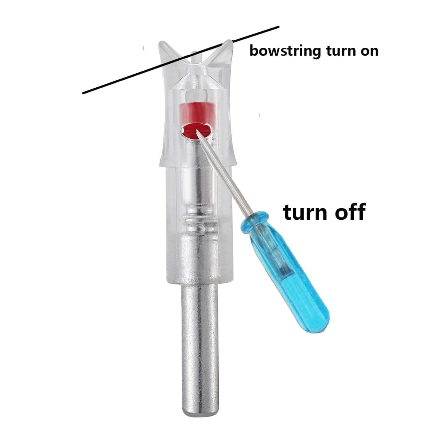 KEAUP 6PCS Lighted Nocks for Crossbow .300/7.62mm Inside Diameter Lighted Arrow Nocks for Archery Hunting (Red)
