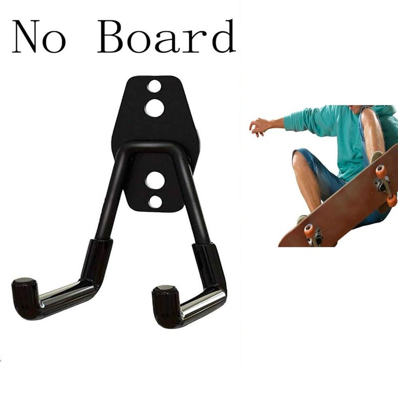 Skateboard Hanger Wall Mount, Skateboard Wall Mount, Skateboard Hanger, Skateboard Rack, Skateboard Hooks, Storage Holder Display, for Home and Garage Mount Skateboard and Longboard - No Board, 2-Pcs