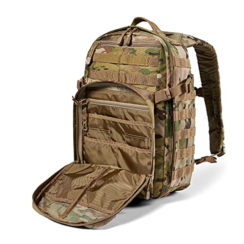 5.11 Tactical Backpack – Rush 12 2.0 – Military Molle Pack, CCW with Multiple Compartments, 24 Liter, Small, Style 56562, Multicam